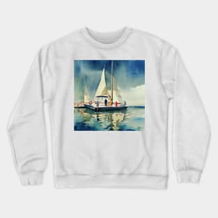 Family on Catamaran, Sailing Crewneck Sweatshirt